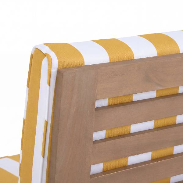 Poltrona lounge LEXI Tessuto / Legno massello di acacia - Giallo / Bianco