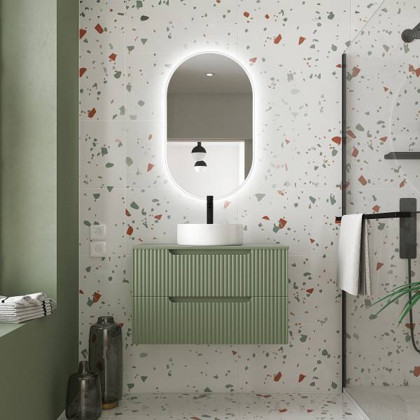 Lavabo COLORIA senza vasc Verde oliva