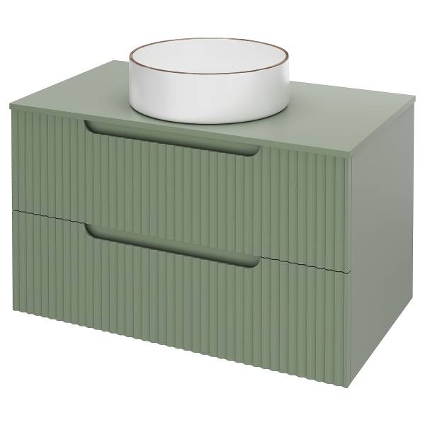 Salle de bain COLORIA ovale F - 4 élém. Vert olive