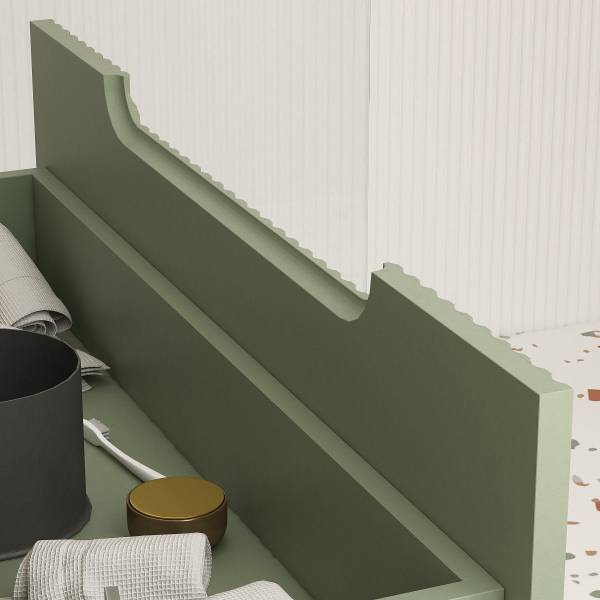 Salle de bain COLORIA ovale F - 4 élém. Vert olive
