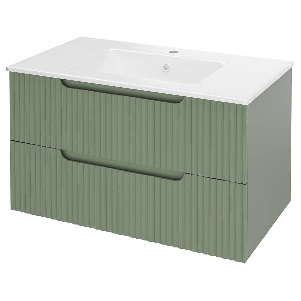 Set di 3 mobili COLORIA A ovale Verde oliva