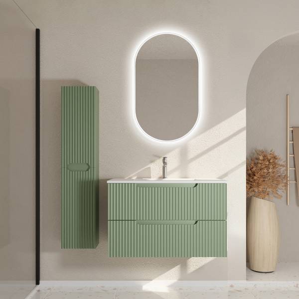 Set di 3 mobili COLORIA B ovale Verde oliva