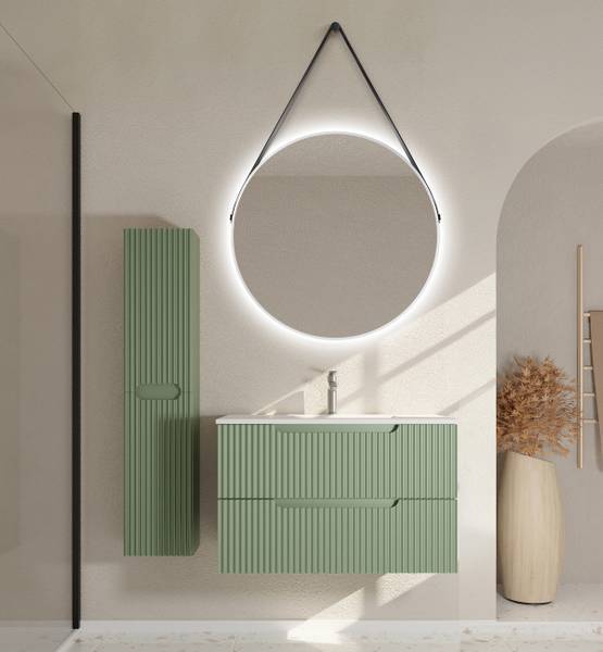 Salle de bain COLORIA ronde B - 3 élém. Vert olive