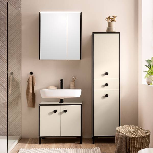 Badset Edda 3-teilig Kombi B Beige / Schwarz