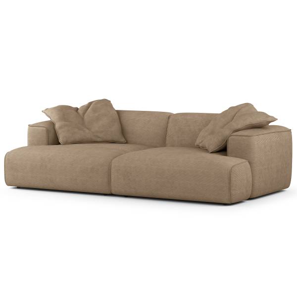 XL-Loungekissen HUDSON 2er-Set Cordstoff Snor: Taupe
