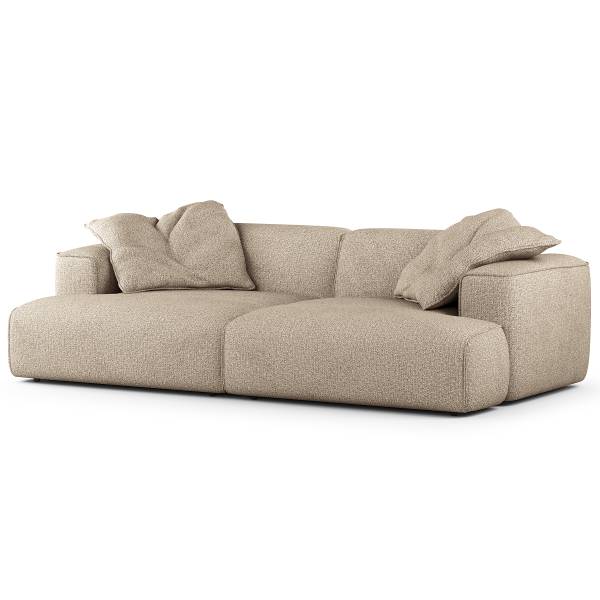 XL-Loungekissen HUDSON 2er-Set Webstoff Amaris: Beige