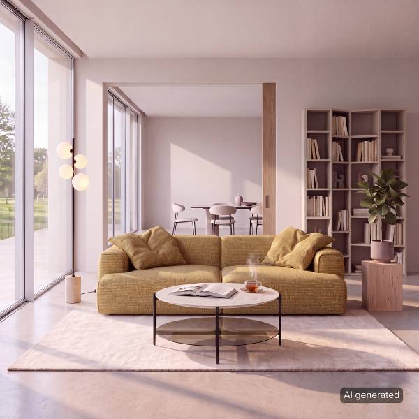 XXL-bank HUDSON chenille Enne: honing geel