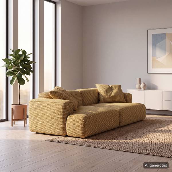 XXL-bank HUDSON chenille Enne: honing geel