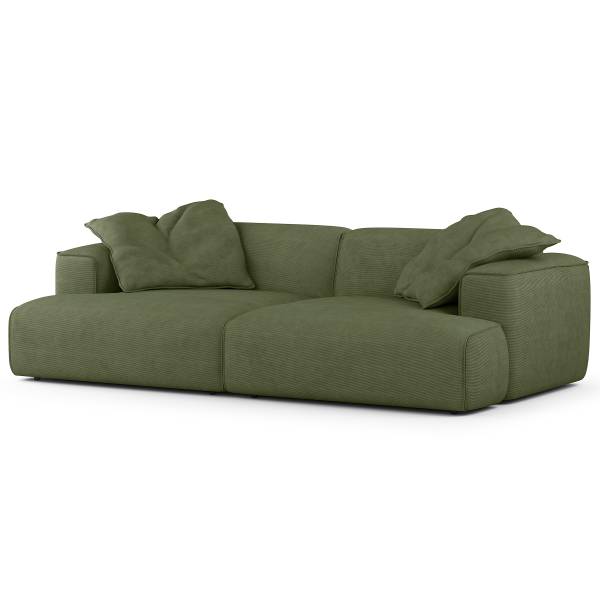 Big-Sofa HUDSON Cordstoff Snor: Grün