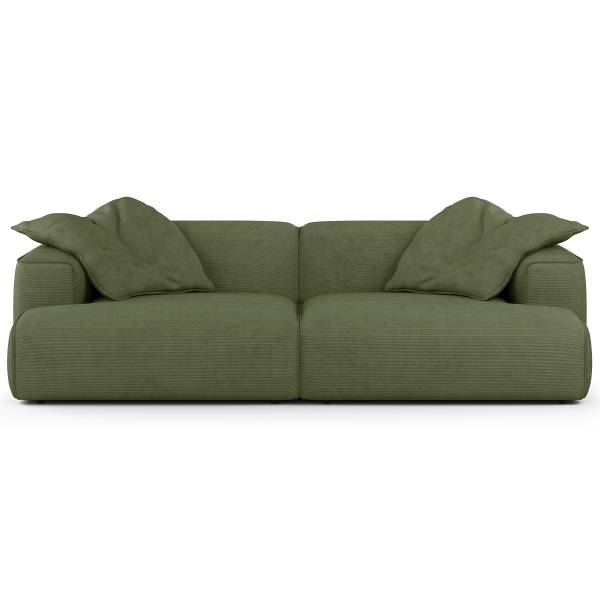 Big-Sofa HUDSON Cordstoff Snor: Grün