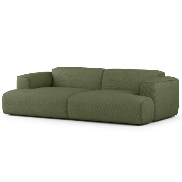 Big-Sofa HUDSON Cordstoff Snor: Grün