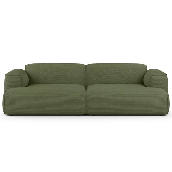 Big-Sofa HUDSON Cordstoff Snor: Grün