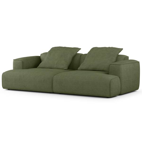 Big-Sofa HUDSON Cordstoff Snor: Grün