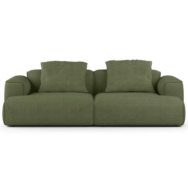 Big-Sofa HUDSON Cordstoff Snor: Grün