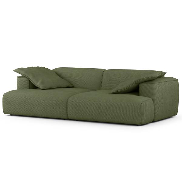 Big-Sofa HUDSON Cordstoff Snor: Grün
