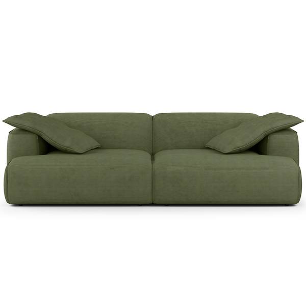 Big-Sofa HUDSON Cordstoff Snor: Grün