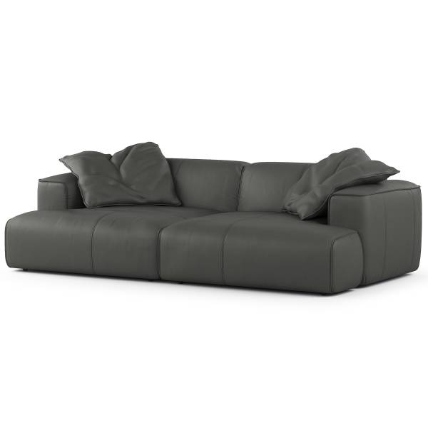 Big-Sofa HUDSON Echtleder Neka: Grau