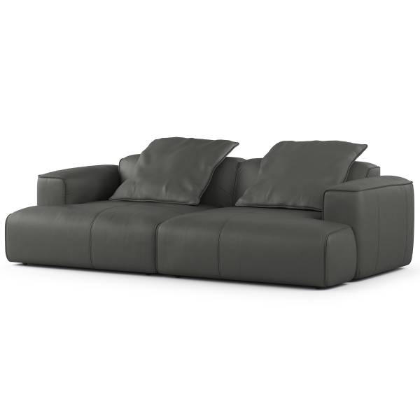 Big-Sofa HUDSON Echtleder Neka: Grau