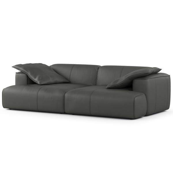 Big-Sofa HUDSON Echtleder Neka: Grau