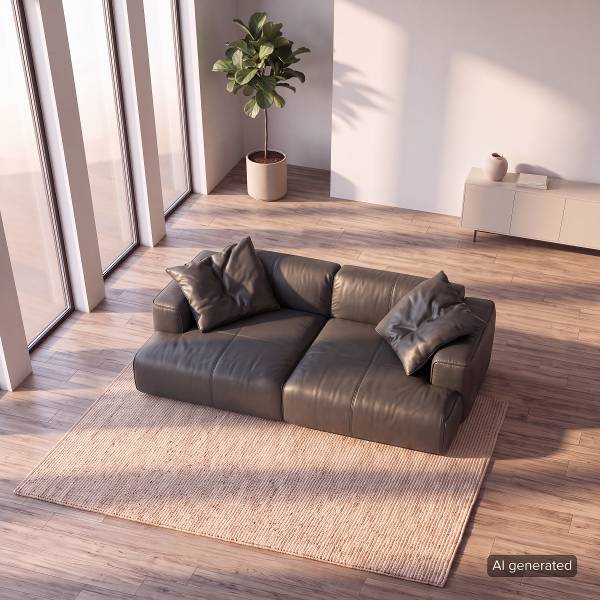 Big-Sofa HUDSON Echtleder Neka: Grau