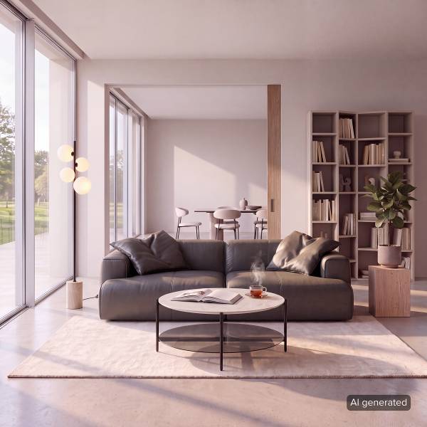 Big-Sofa HUDSON Echtleder Neka: Grau