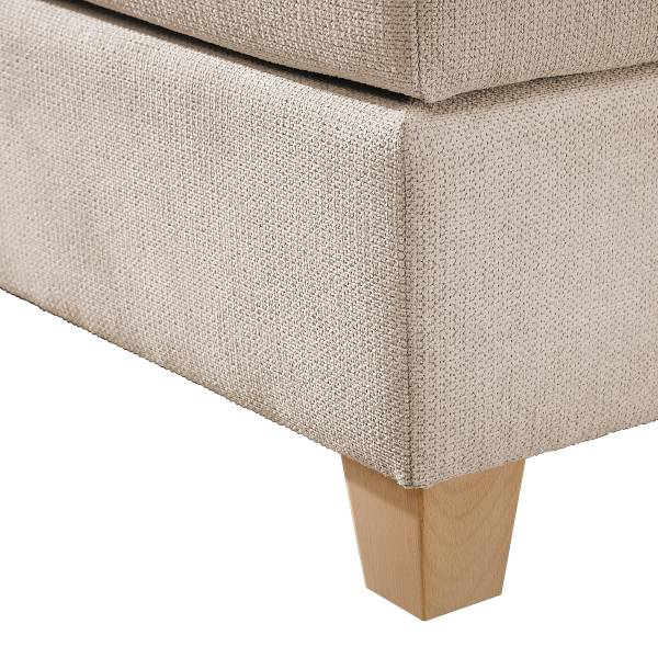 Boxspringbett Quintell Strukturstoff - Beige - 180 x 200cm - Bonellfederkernmatratze - H2