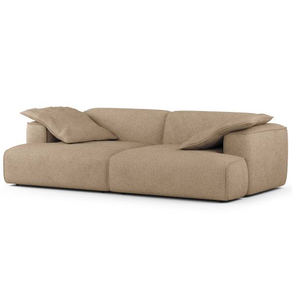 Big-Sofa HUDSON Bouclé Stoff Helay: Beige