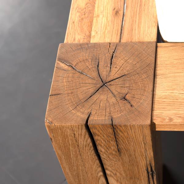 Massivholzbett Cordoba Cord - Hellgrau / Sumpfeiche - 160 x 200cm