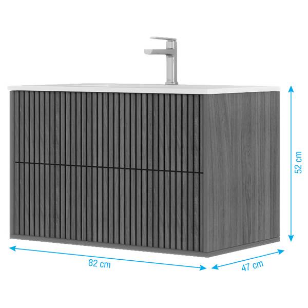 Waschtisch NORDIVA Typ A Braun - Holzwerkstoff - 80 x 50 x 45 cm