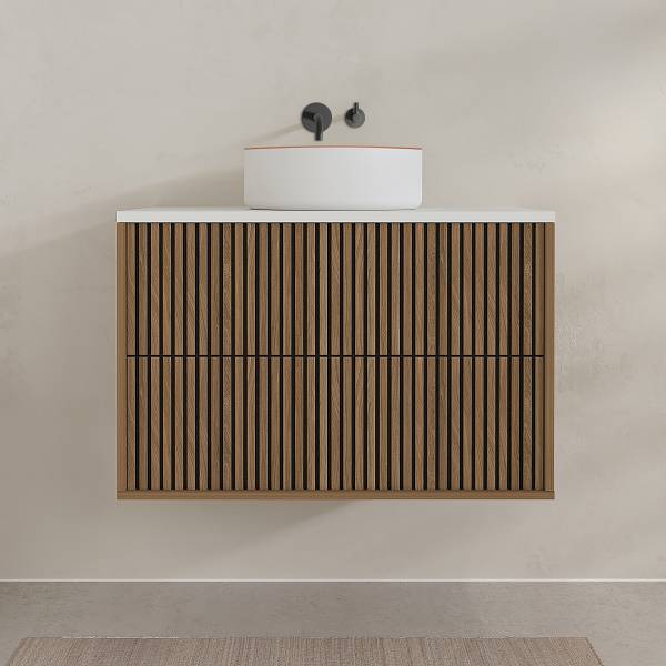 Meuble vasque NORDIVA Type D Marron - Bois manufacturé - 80 x 64 x 45 cm