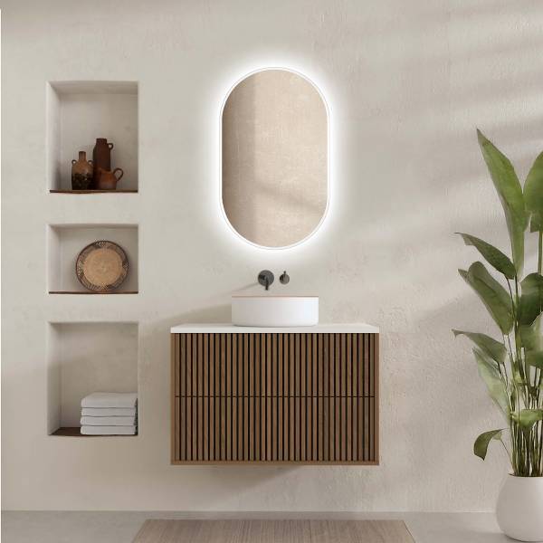 Meuble vasque NORDIVA Type D Marron - Bois manufacturé - 80 x 64 x 45 cm