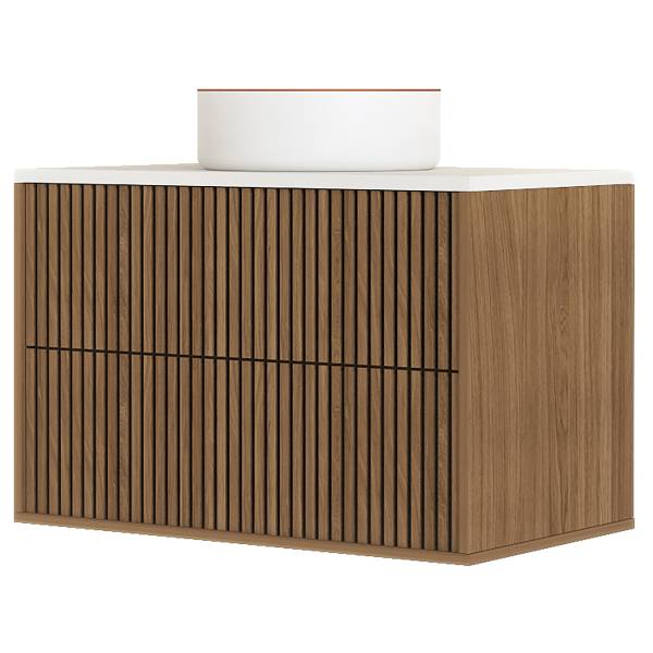 Meuble vasque NORDIVA Type D Marron - Bois manufacturé - 80 x 64 x 45 cm