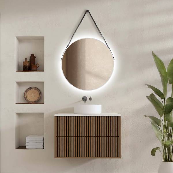 Wastafel-combinatie NORDIVA type B rond zonder wasbak - bruin