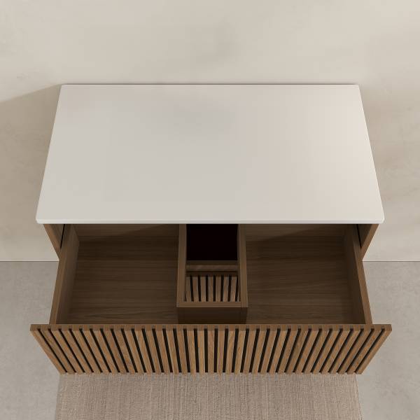 Wastafel-combinatie NORDIVA type B rond zonder wasbak - bruin