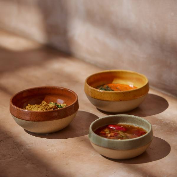 Dipschale Marrakesh 6er-Set Steinzeug - Gelb - Durchmesser: 10 cm