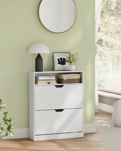Schoenenkast met kiepdeur Tiassa type B wit