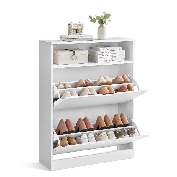 Schoenenkast met kiepdeur Tiassa type B wit