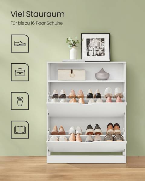 Schoenenkast met kiepdeur Tiassa type B wit