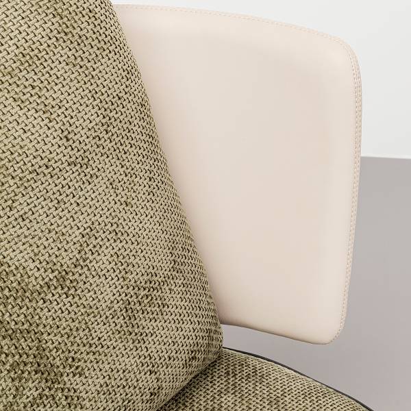 Drehsessel Josh Grün - Chenille - Kunstleder - Stahl - 80 x 88 x 80 cm