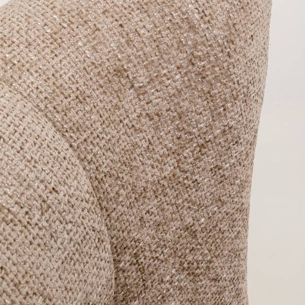 Sedia a dondolo Romeo Beige - Ciniglia - Similpelle - Acciaio - 74 x 100 x 90 cm
