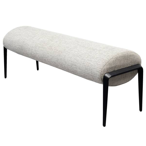 Polsterbank Polly Grau - Strukturstoff - Stahl - 130 x 49 x 43 cm
