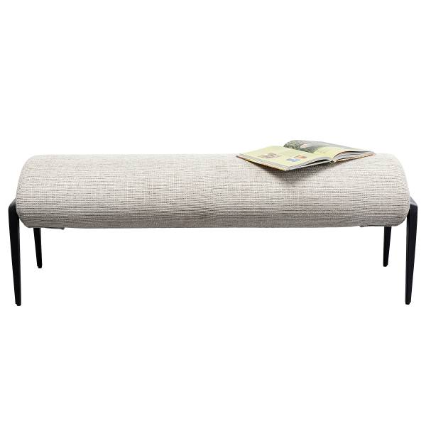 Polsterbank Polly Grau - Strukturstoff - Stahl - 130 x 49 x 43 cm