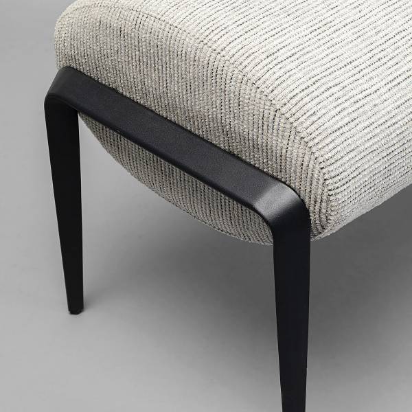 Polsterbank Polly Grau - Strukturstoff - Stahl - 130 x 49 x 43 cm