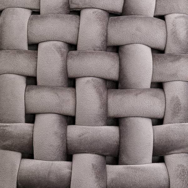 Banc rembourré Weave Argenté - 128 x 50 cm