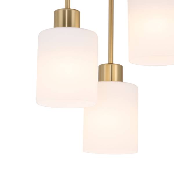 Hanglamp Polley gietijzer/melkglas - goudkleurig - Aantal lichtbronnen: 3