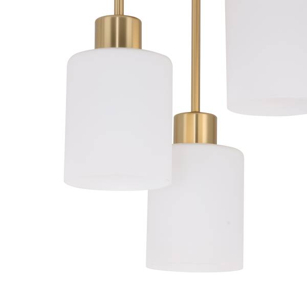 Hanglamp Polley gietijzer/melkglas - goudkleurig - Aantal lichtbronnen: 3