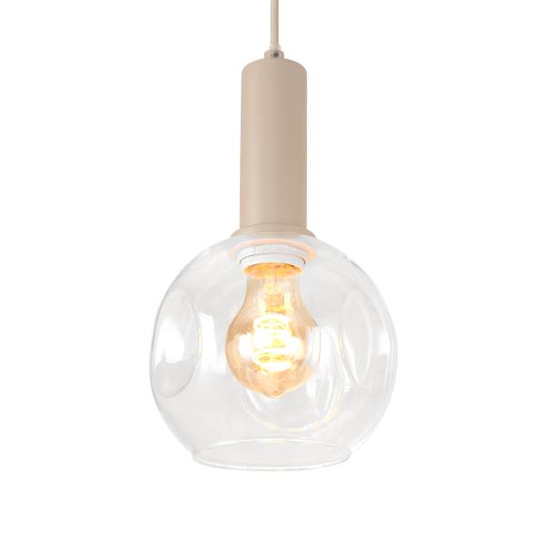 Pendelleuchte Bilman Gusseisen / Klarglas - Beige - 4-flammig
