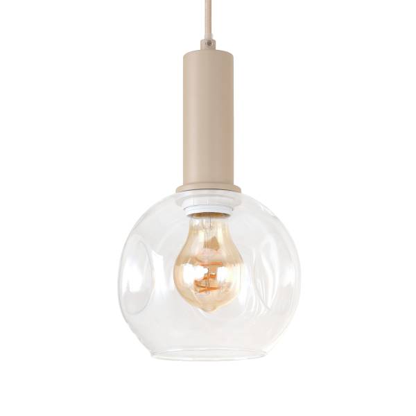 Pendelleuchte Bilman Gusseisen / Klarglas - Beige - 4-flammig