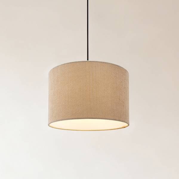 Hanglamp Coning rond gietijzer/fluweel - lichtbruin - Aantal lichtbronnen: 1