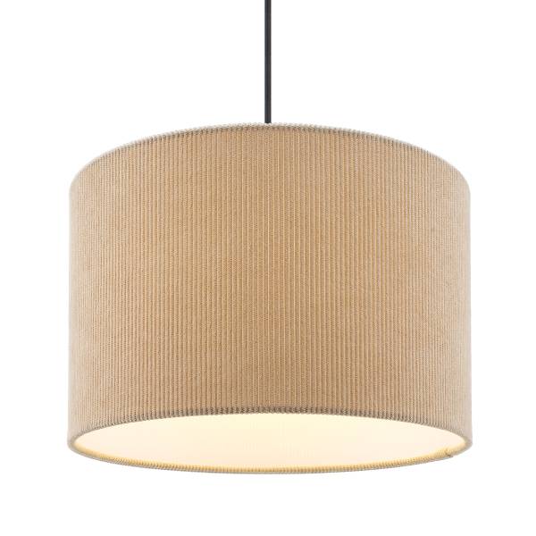 Hanglamp Coning rond gietijzer/fluweel - lichtbruin - Aantal lichtbronnen: 1